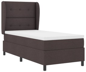 Boxspring Ágy Matrac Fekete Barna 100x200 cm Szövet