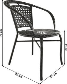 Kerti rattan szett 1+2, barna, LASAN