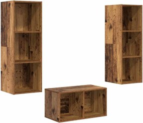 vidaXL TV szekrény garnitúra Öreg fa 37 x 37 x 107 cm Faanyag