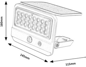 Rabalux 77090 - FLAXTON LED 7W 3,7V IP54 fehér napelemes fali lámpa