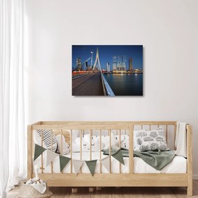 Kép - Alkonyat Rotterdamban, Hollandia (üvegen) (70x50 cm)