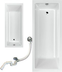 Téglalap Alakú Kád 130X70 Falra Szerelhető Sarok Akril Kis Szifon Lábak