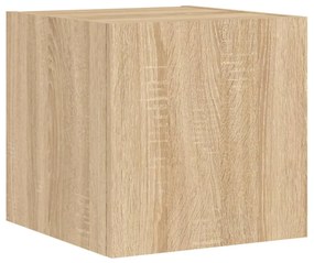 sonoma tölgy színű fali TV-szekrény LED-ekkel 30,5x35x30 cm