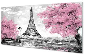 Üvegképek Paris tavaszi fák 100x50 cm 2 fogas