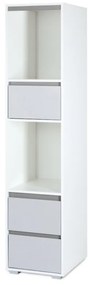 DONNA Gyermek polc, 42x183x50, fehér/szürke