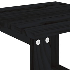 fekete kerti tömör fenyőfa kisasztal 40x38x28,5 cm
