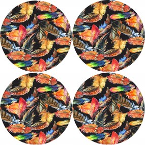 4 db-os filc alátét szett asztalra, padra 4D nyomtatással Plume