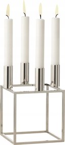 by Lassen Kubus 4 Acél gyertyatartó 20 cm Ezüst nikkelezett