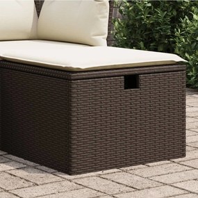 Barna polyrattan kerti szék párnával 55 x 55 x 37 cm