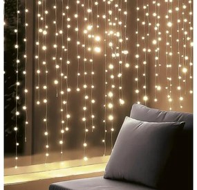 HOME KIN294DWW DOT LED-es fényfüggöny, 294db melegfehér DOT LED, 2m hosszú, állófényű, adapteres tápellátás, kül- és beltéri kivitel