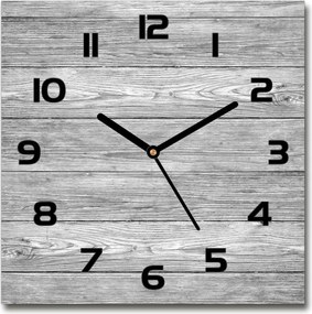 Csendes üveg falióra Fa háttér 30x30 cm