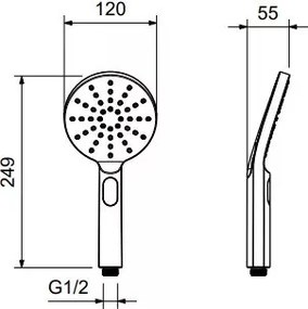 AREZZO design ASTRO 3 funkciós kézizuhany, króm