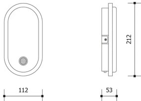 LED kültéri fali lámpatest érzékelővel OVAL LED/10W/230V IP65 fehér