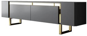 TV szekrény Yildiz - Anthracite, Gold