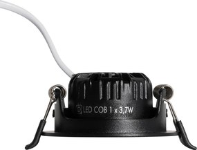 Beépíthető spotlámpa fekete, dönthető, 6,5 cm, LED-es, IP54, ultraf vékony - Pupil
