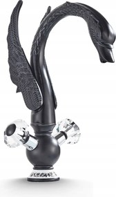 Mosdó csaptelep Fürdőszoba csaptelep Fekete Magas Hattyú Kiváló Minőség Ari