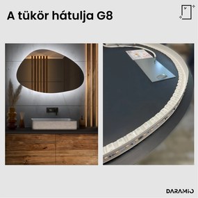 Kavics alakú tükör LED-világítással G8