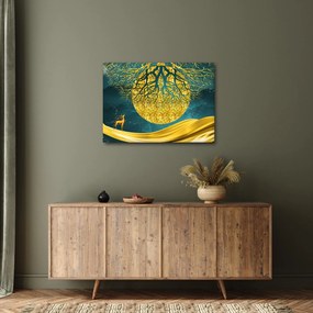 Kép - absztrakció, arany táj (70x50 cm)