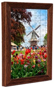 Amszterdam puzzle képkeret középbarna