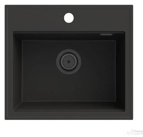 Gamma Modern 5055, 1 rekeszes gránit mosogató 560x500x210 mm, fekete, GMA-ZM-55-BK