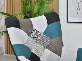 Fotel Nutri (patchwork + fekete). Akció -15%. 1110350