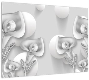 Kép - Virágos dizájn (üvegen) (70x50 cm)