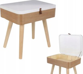 Elin éjjeliszekrény Fehér Természetes