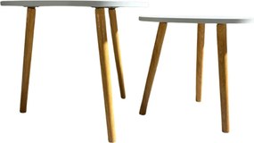 Kétrészes Fa Dohányzóasztal 55 x 45 cm