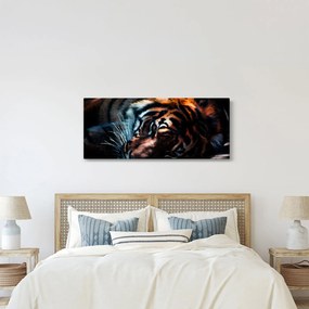 Egy fekvő tigris képe (120x50 cm)