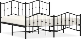 vidaXL fekete fém ágykeret fej- és lábtámlával 183 x 213 cm