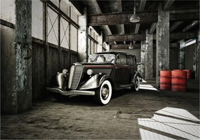 Oldtimer fotótapéta loft retro autó ipari stílus 300x210 +ragasztó