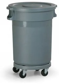 Manutan  Műanyag szemétkosár Road alvázzal és fedéllel, űrtartalma 68 l%