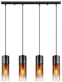 Globo 21000-4HG - Csillár zsinóron ANNIKA 4xE27/25W/230V fekete/réz