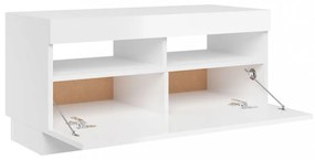 magasfényű fehér TV-szekrény LED-lámpákkal 80 x 35 x 40 cm