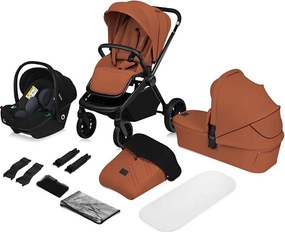 Lionelo - MIKA PLUS 3 az 1-ben kombinált babakocsi, rozsdabarna