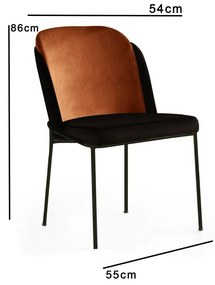 Dore Bronze and Black étkezőszékek, 4 db