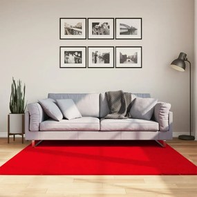 HUARTE piros rövid szálú puha és mosható szőnyeg 160 x 160 cm