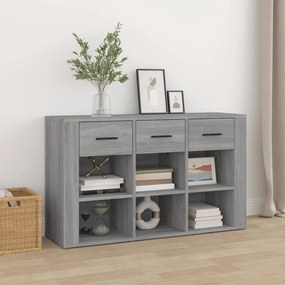 szürke sonoma színű szerelt fa tálalószekrény 100x30x59,5 cm
