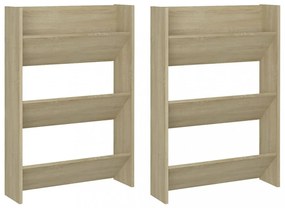 2 db sonoma-tölgy fali cipősszekrény 60 x 18 x 90 cm