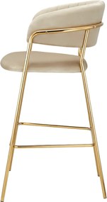 Design bárszék, bézs Velvet szövet/gold króm arany, DASMIN NEW TYP 2