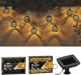 Napelemes kerti girland 3,8 m 10 Led Meleg fehér Vízálló