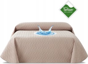 Ágytakaró vízálló teflon 230 x 270 cm hideg bézs steppelt ágytakaró