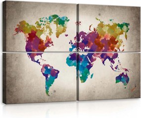 Vászonkép 120x80 Világtérkép absztrakt fali dekoráció vászon földrajz