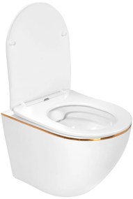 WC csésze Carlo white Mini Flat Gold Edge