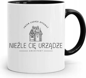 Fekete Bögre Építésznek, Jól Feldíszíthető, fényképes nyomattal