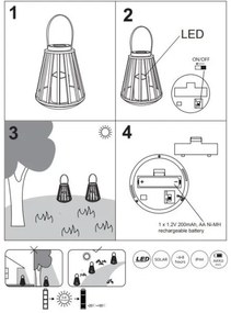 Globo 36654 - LED Napelemes lámpa SOLAR LED/0,06W/3V 3200K IP44