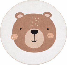 Barna-krémszínű mosható gyerek szőnyeg ø120 cm Teddy Bear – Mila Home