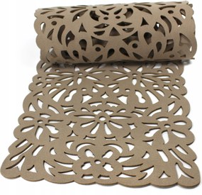 Poliészter filc futófelület bézs 100 cm Árvácska mintás