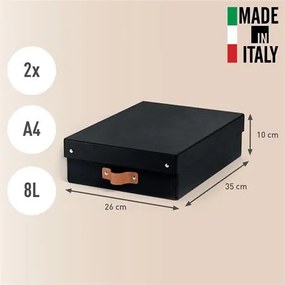 Tárolódoboz, M méret, alacsony, LEITZ Puro, fekete (E61480095)