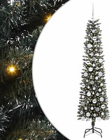 vidaXL Mű karácsonyfa 300 LED-del Zöld 180 cm PVC és Műanyag és Acél